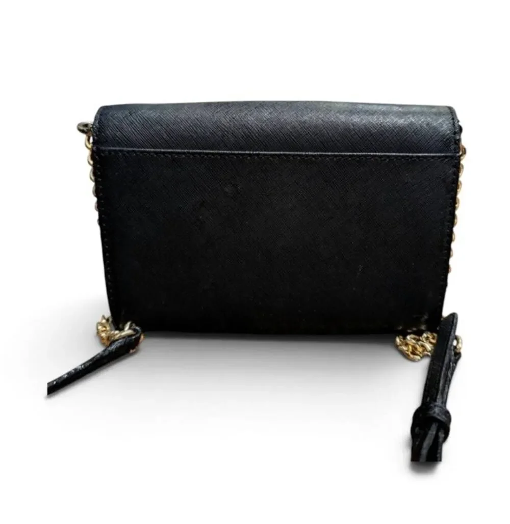 MICHAEL KORS Jet Set Black Saffiano Leather Crossbody